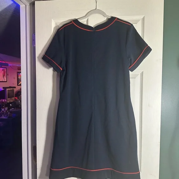 41 Hawthorn XL Navy and Orange Short Sleeved Above Knee Dress - Picture 8 of 8